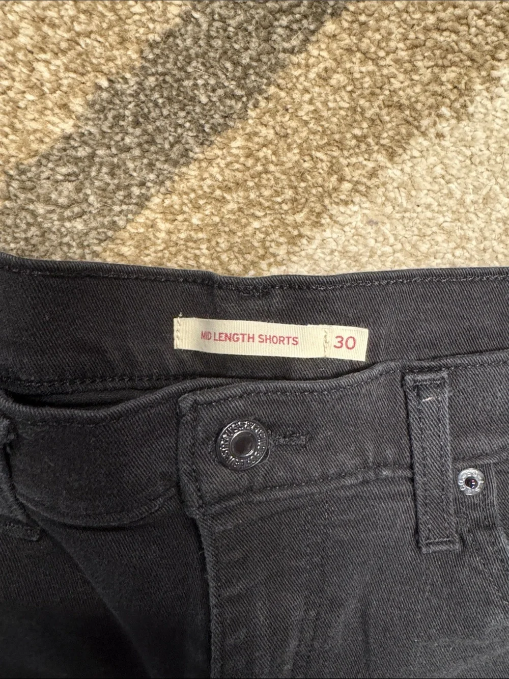 Levi's Black Women's Denim Shorts with Red Tab